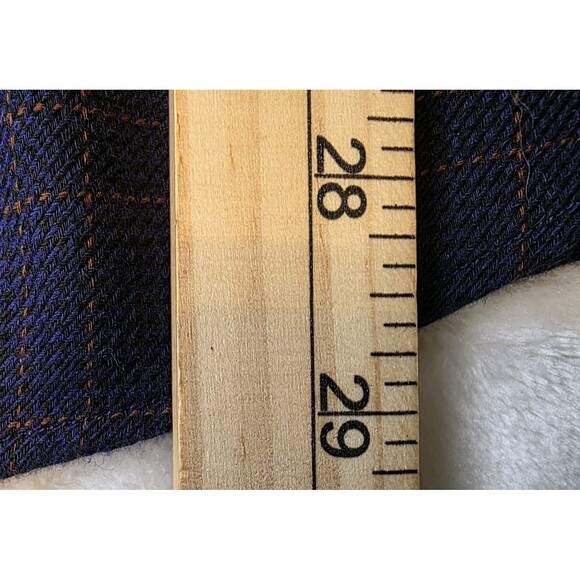 James Tattersall Men's Large XL London Blue Plaid Long Sleeve Shirt with Fraying - Picture 8 of 8
